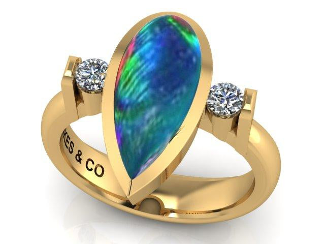 Opal Inlaid Ladies Rings-Hawkes and Co