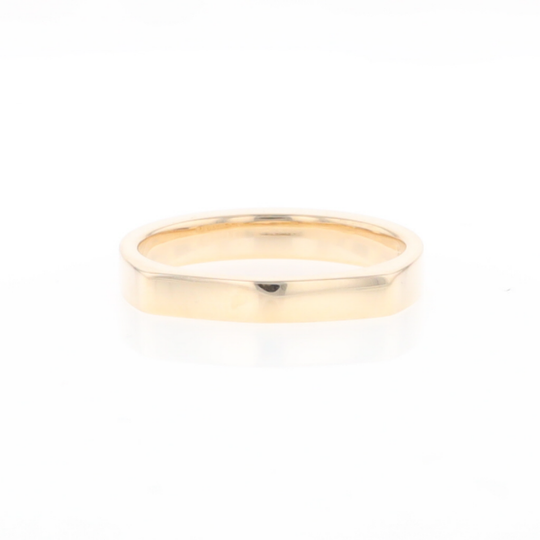 Gold Quartz Ring 3 Rectangle Section Inlaid Band