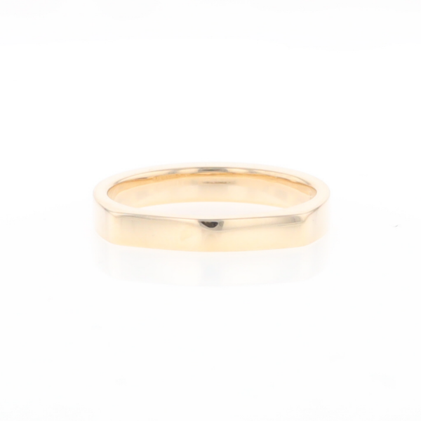 Gold Quartz Ring 3 Rectangle Section Inlaid Band
