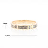 Gold Quartz Ring 3 Rectangle Section Inlaid Band