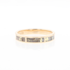 Gold Quartz Ring 3 Rectangle Section Inlaid Band