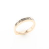 Gold Quartz Ring 3 Rectangle Section Inlaid Band