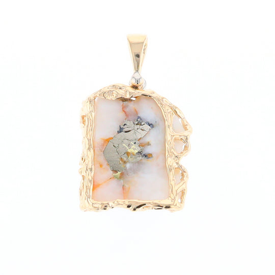 Gold Quartz Freeform Pendant - G3