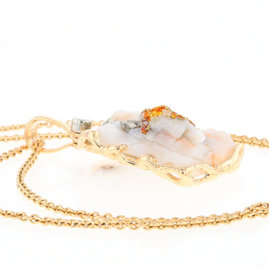 Gold Quartz Freeform Pendant - G3