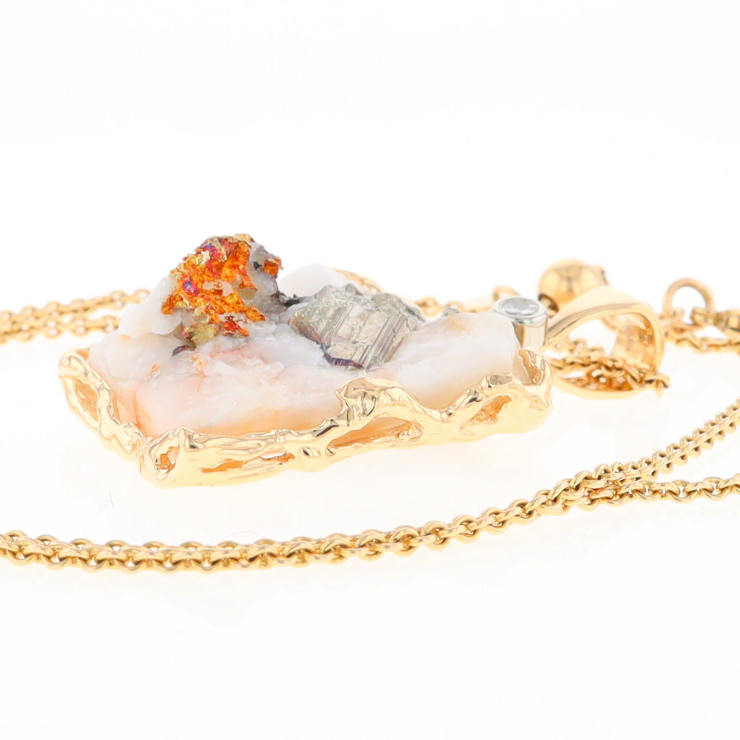 Gold Quartz Freeform Pendant - G3