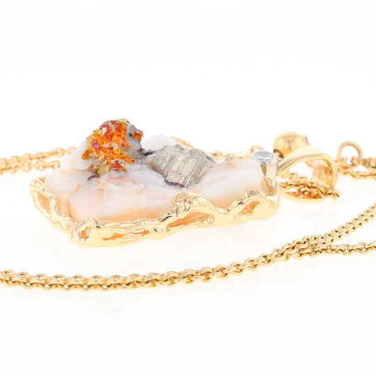 Gold Quartz Freeform Pendant - G3