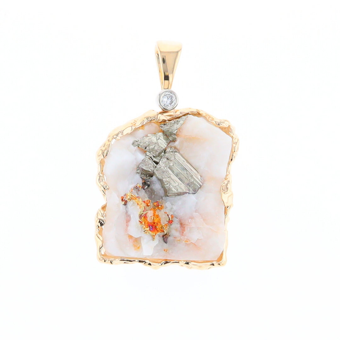 Gold Quartz Freeform Pendant - G3