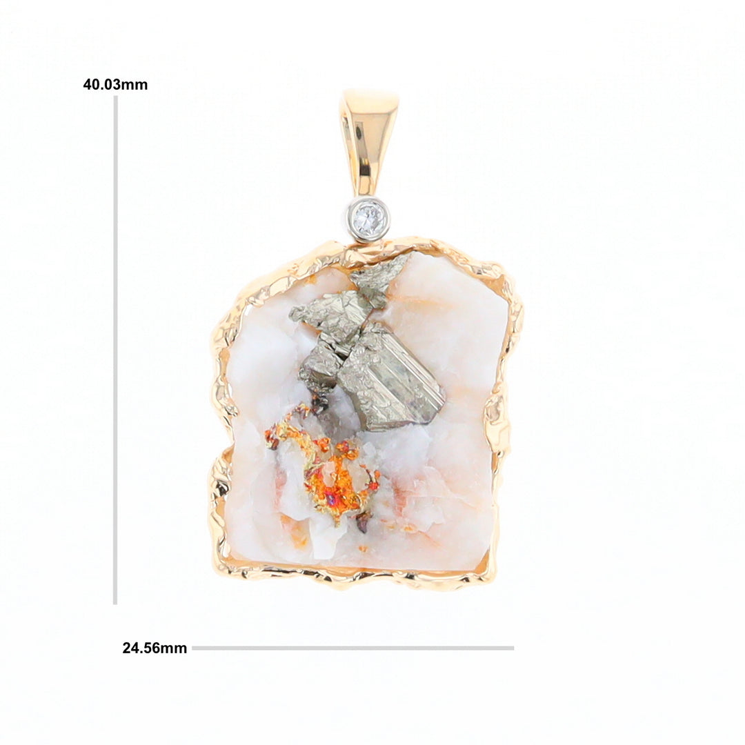 Gold Quartz Freeform Pendant - G3