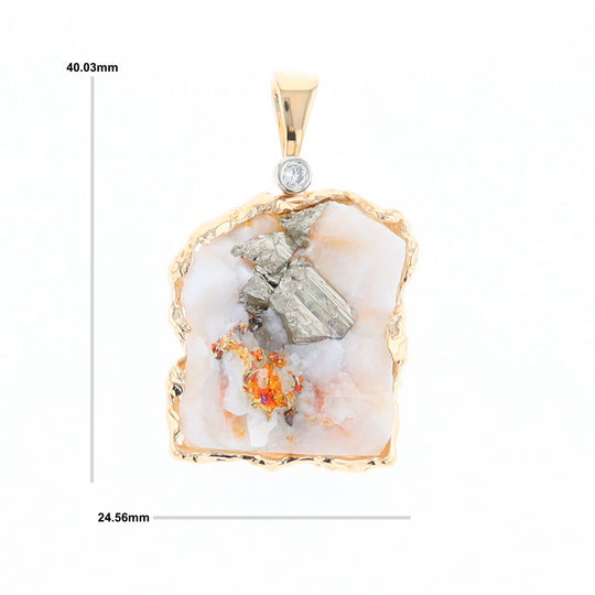 Gold Quartz Freeform Pendant - G3