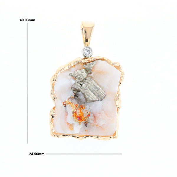 Gold Quartz Freeform Pendant - G3