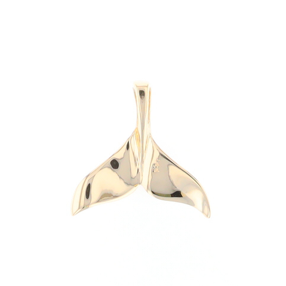 Whale Tail Pendant 14Kt Gold High Polish Realistically Designed