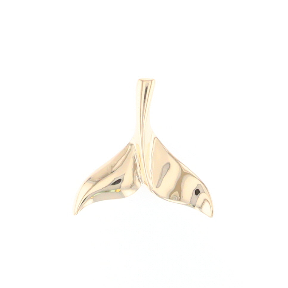 Whale Tail Pendant 14Kt Gold High Polish Realistically Designed