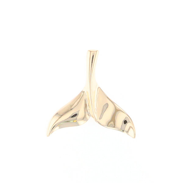 Whale Tail Pendant 14Kt Gold High Polish Realistically Designed