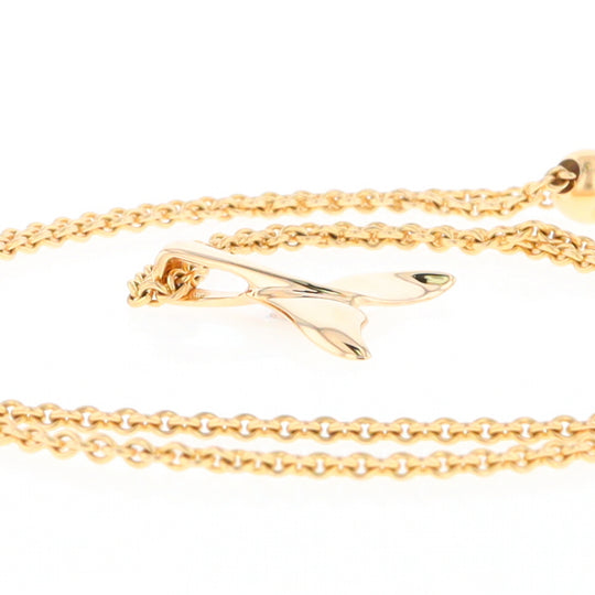 Whale Tail Pendant 14kt Gold High Polish Realistically Designed
