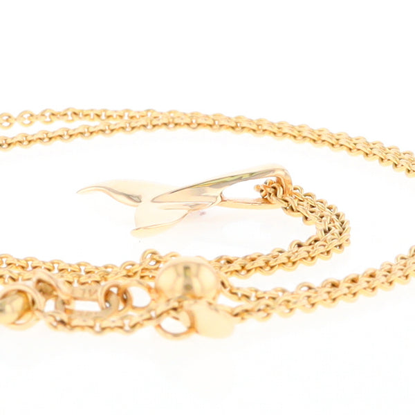 Whale Tail Pendant 14kt Gold High Polish Realistically Designed