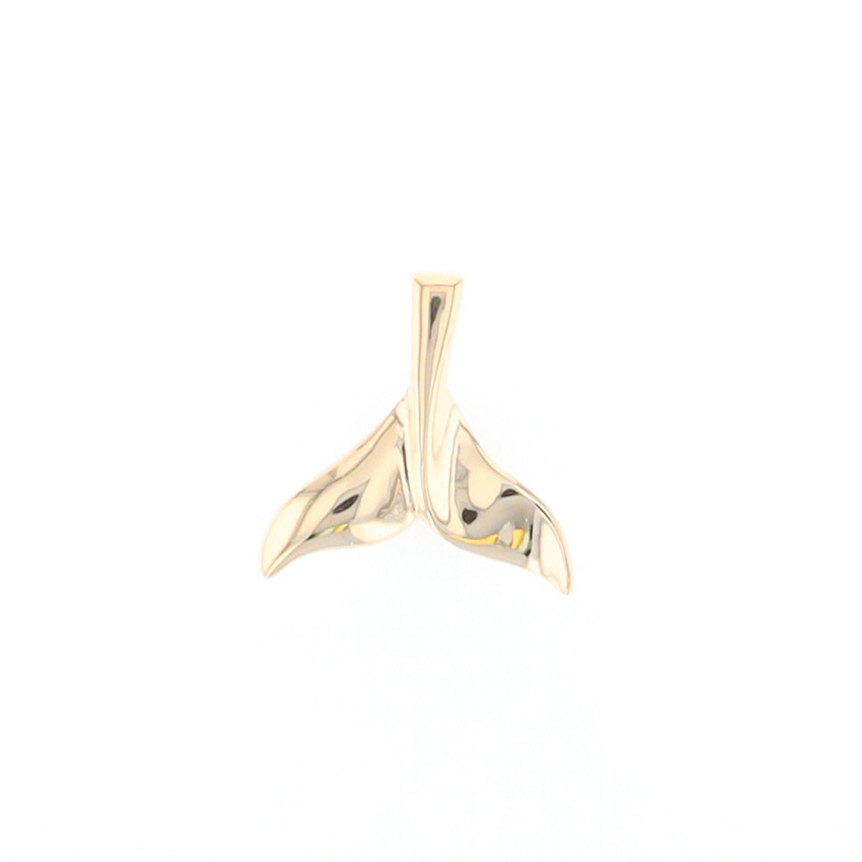 Whale Tail Pendant 14kt Gold High Polish Realistically Designed