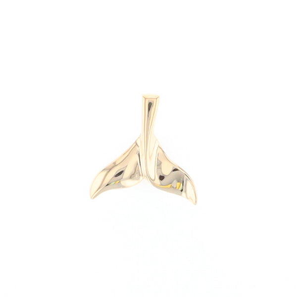 Whale Tail Pendant 14kt Gold High Polish Realistically Designed