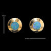 Opal Earrings Round Inlaid Design Studs