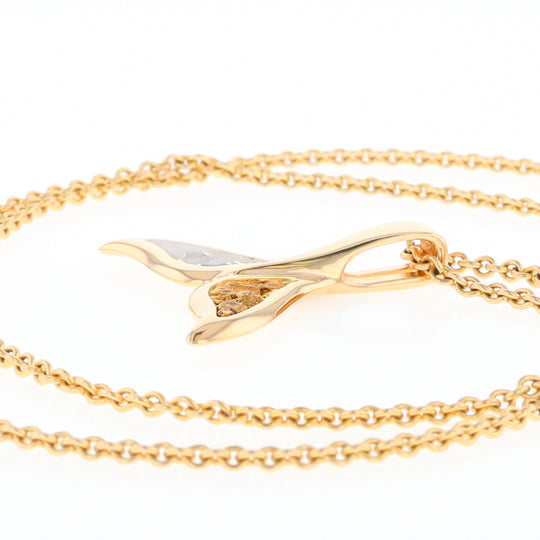 Whale Tail Necklaces Natural Gold Quartz and Nuggets Inlaid Pendant