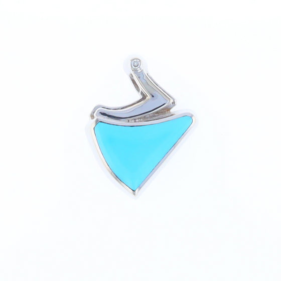 Sleeping Beauty Turquoise Inlaid .02Ctw Diamond Pendant