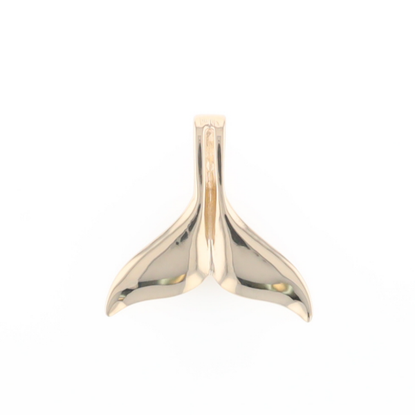 Whale Tail Necklaces Natural Gold Quartz Double Sided Inlaid Pendant