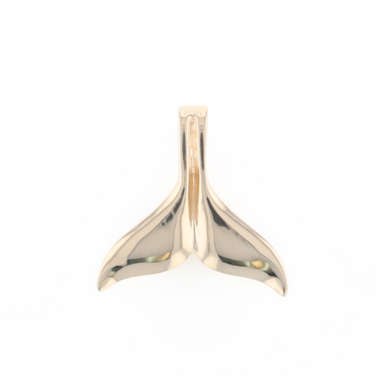 Whale Tail Necklaces Natural Gold Quartz Double Sided Inlaid Pendant