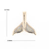 Whale Tail Necklaces Natural Gold Quartz Double Sided Inlaid Pendant