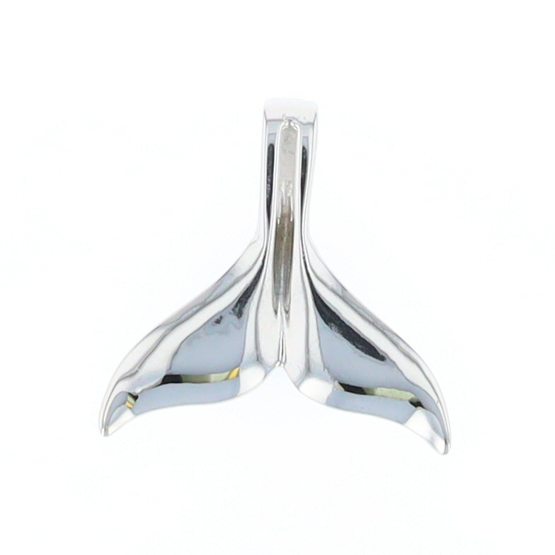 White Gold Whale Tail Pendant Natural Nuggets Double Inlaid Sea Life Pendant