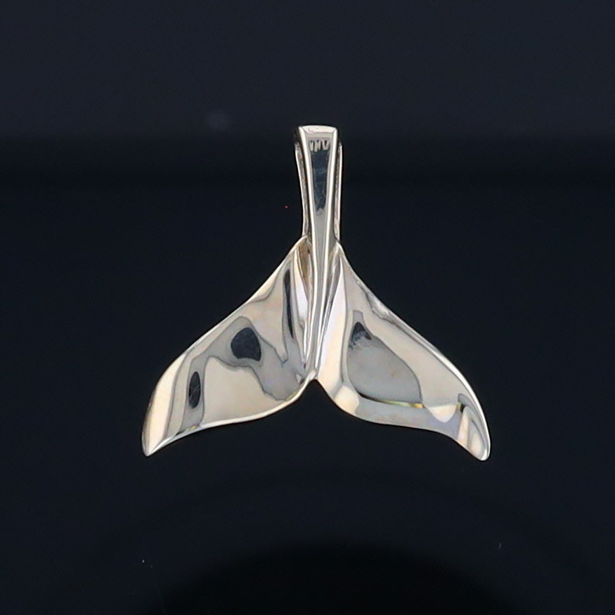 Whale Tail Pendant Natural Opal Single Sided Inlaid Sea Life Pendant