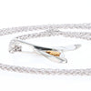 Whale Tail Natural Nuggets Inlaid Sea Life Medium White Gold Pendant