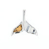 Whale Tail Natural Nuggets Inlaid Sea Life Medium White Gold Pendant