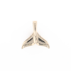 Whale Tail Gold Quartz Double Sided Inlaid Sea Life Pendant