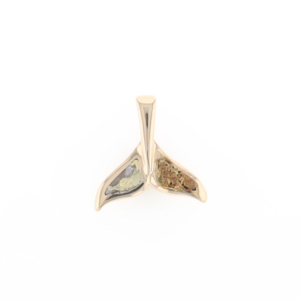 Whale Tail Necklaces Natural Gold Quartz and Nuggets Inlaid Pendant