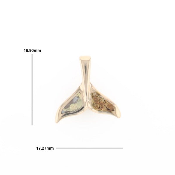 Whale Tail Necklaces Natural Gold Quartz and Nuggets Inlaid Pendant