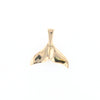 Whale Tail Gold Quartz Single Sided Inlaid Sea Life Pendant