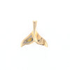 Whale Tail Gold Quartz Single Sided Inlaid Sea Life Pendant