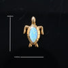 Opal Pendant Inlaid Realistic Design Sea Turtle