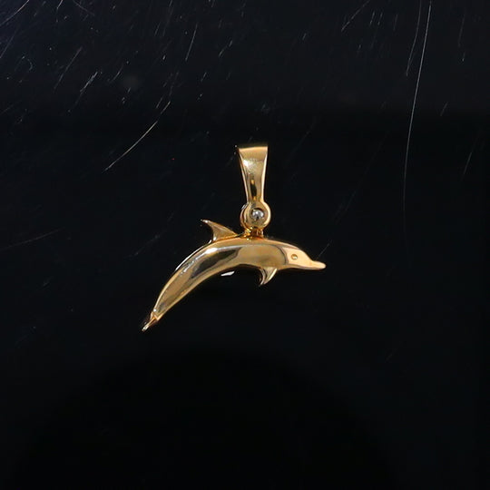 Opal Pendant Inlaid Realistic Dolphin Sea Life Design