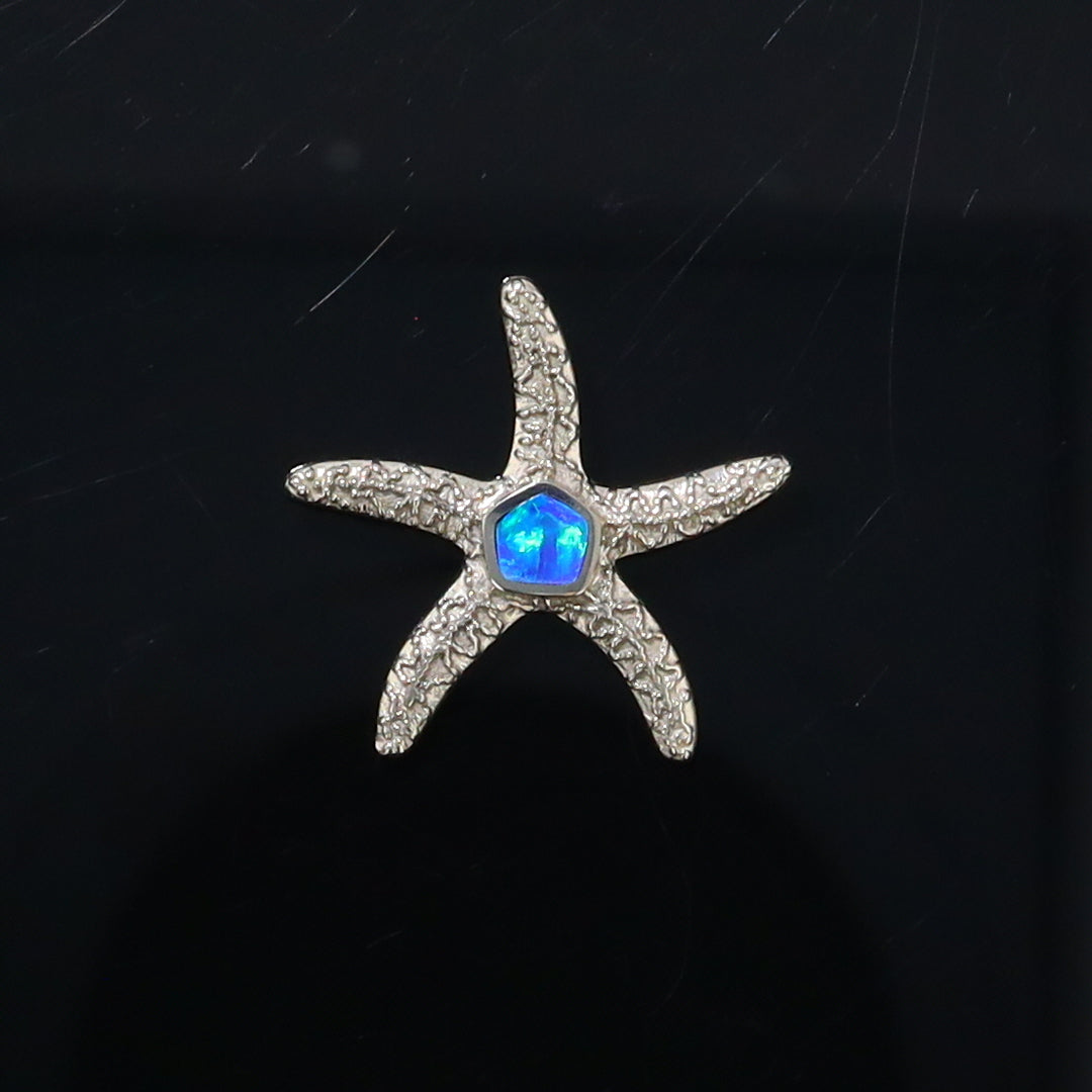 Opal Pendant Inlaid Realistic Star Fish Sea Life Design