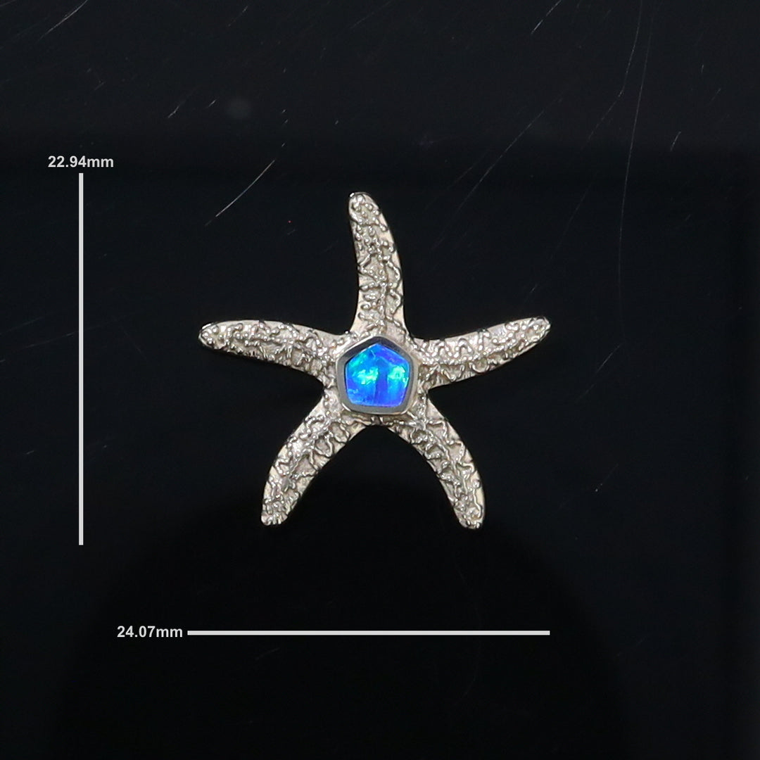 Opal Pendant Inlaid Realistic Star Fish Sea Life Design