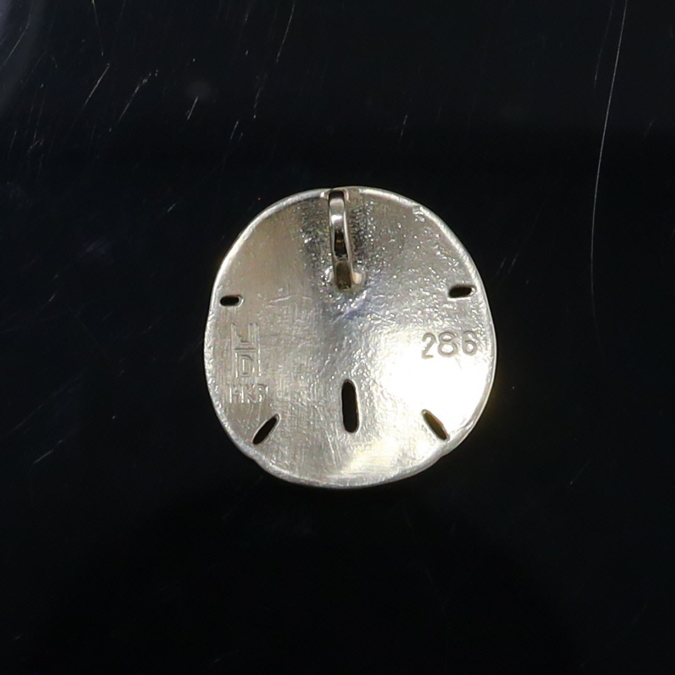 Opal Pendant Inlaid Realistic Sand Dollar Sea Life Design