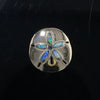 Opal Pendant Inlaid Realistic Sand Dollar Sea Life Design