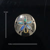 Opal Pendant Inlaid Realistic Sand Dollar Sea Life Design