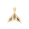 Whale Tail Necklaces Natural Gold Quartz and Nuggets Inlaid Pendant (G1)