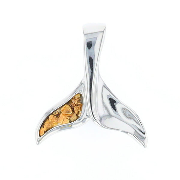 White Gold Whale Tail Pendant Natural Nuggets Inlaid Sea Life Pendant