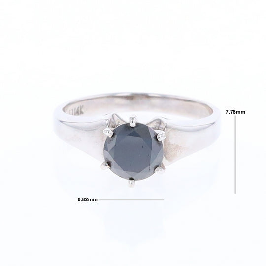 Black Moissanite Solitaire Engagement Ring