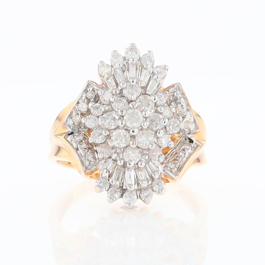 10K Gold Diamond Cluster Cocktail Ring