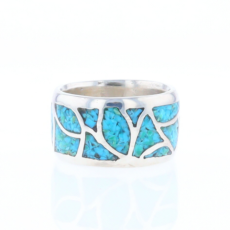 Crushed Turquoise Mosaic Inlaid Ring