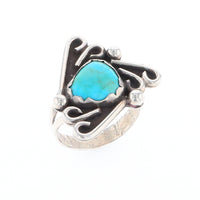 Triangle Design Turquoise Ring