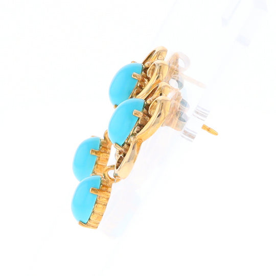 Vintage Oval Turquoise Swirl Earrings